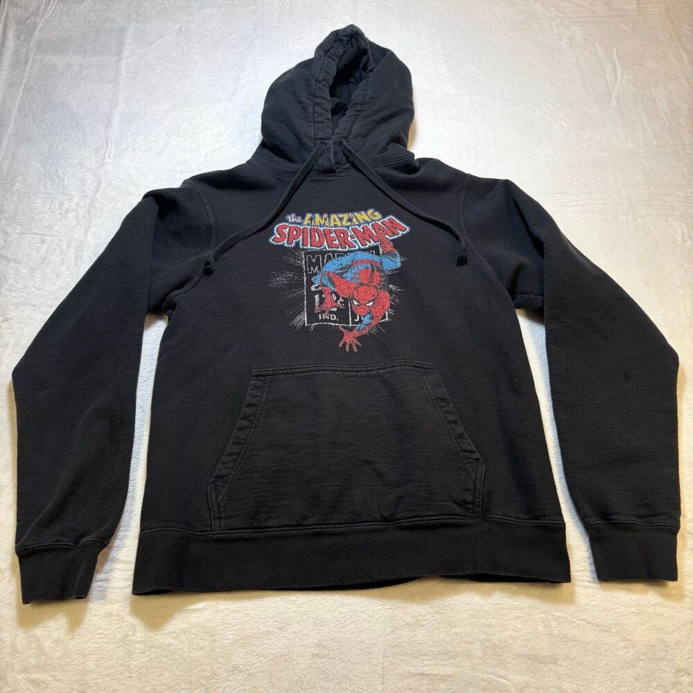 Marvel Spider Man Hoodie Small Black Amazing Spider-Man Graphic Pullover